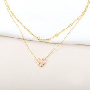 Alicia Bonnie Rose Quartz Love Heart Pendant Multi-strand Layered Necklace